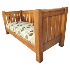 Ancienne banquette de soirée Arts & Crafts Mission L &JG Stickley en chêne #281