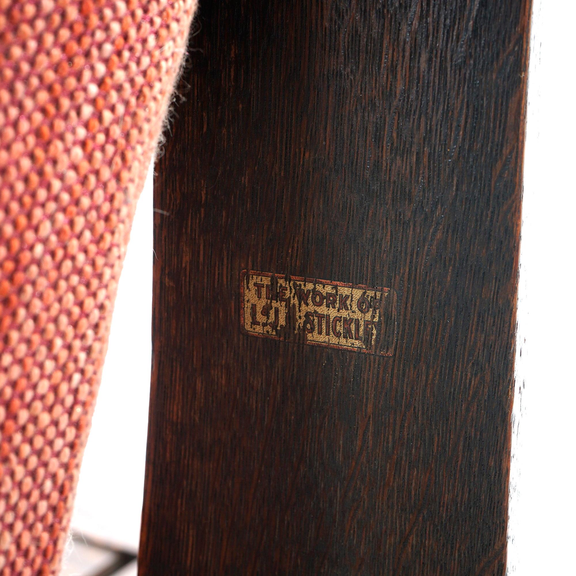 Antique Arts & Crafts Mission L & JG Stickley Oak Rocking Chair, Circa 1910 6