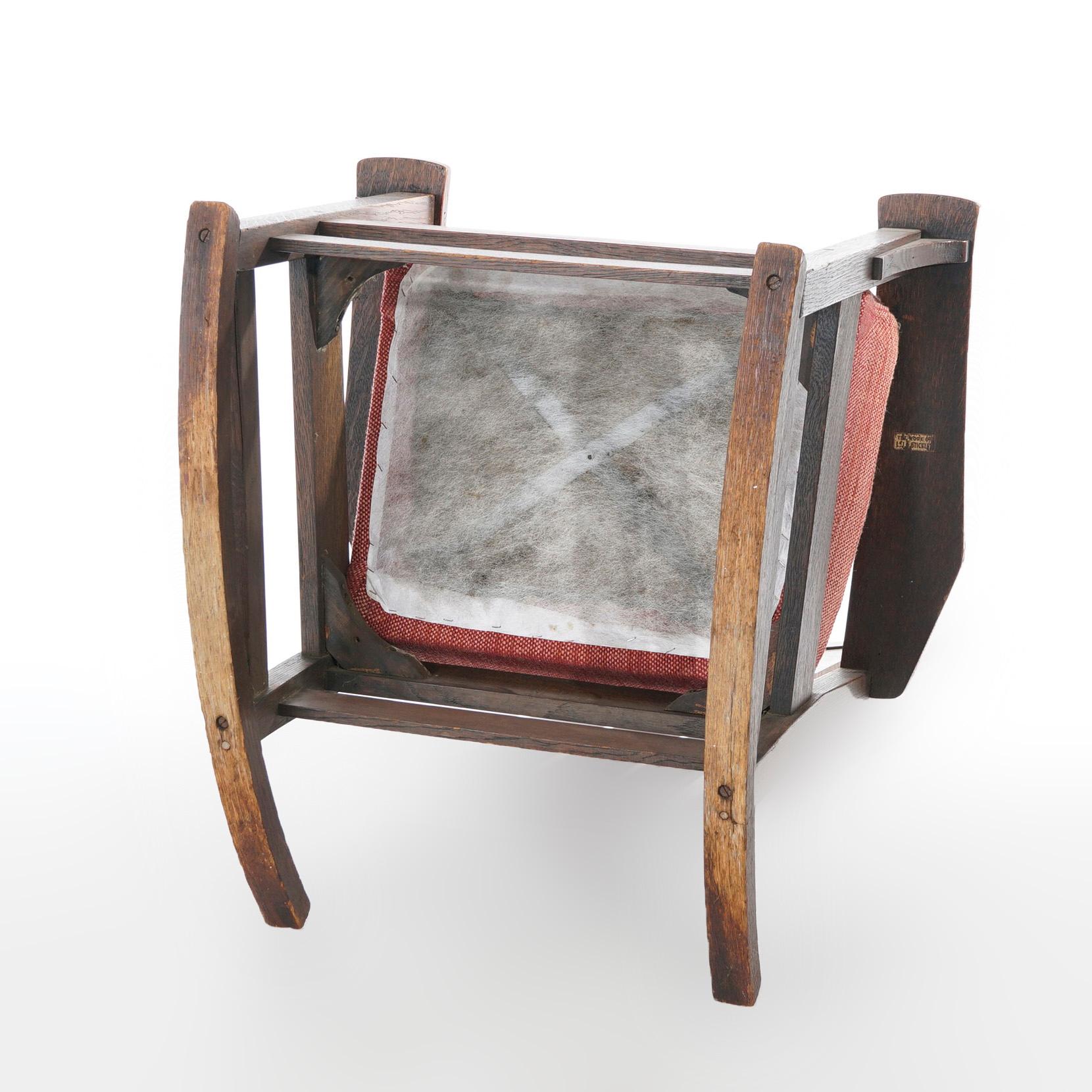 20th Century Antique Arts & Crafts Mission L & JG Stickley Oak Rocking Chair, Circa 1910