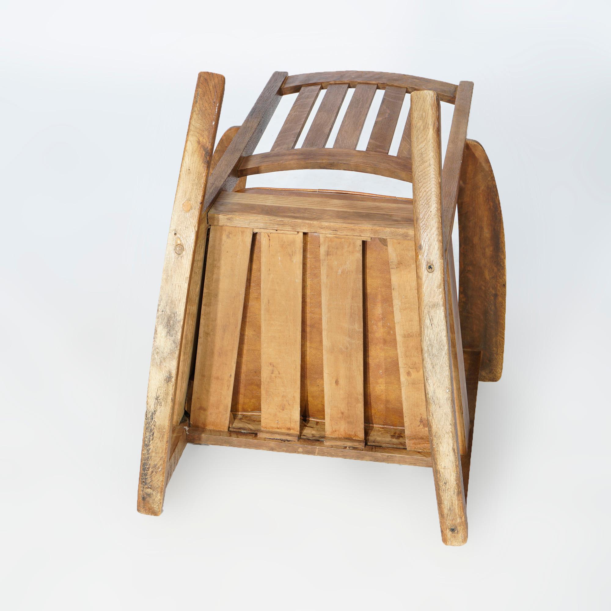 Antique Arts & Crafts Mission Limbert Oak Rocking Chair Circa 1910 2