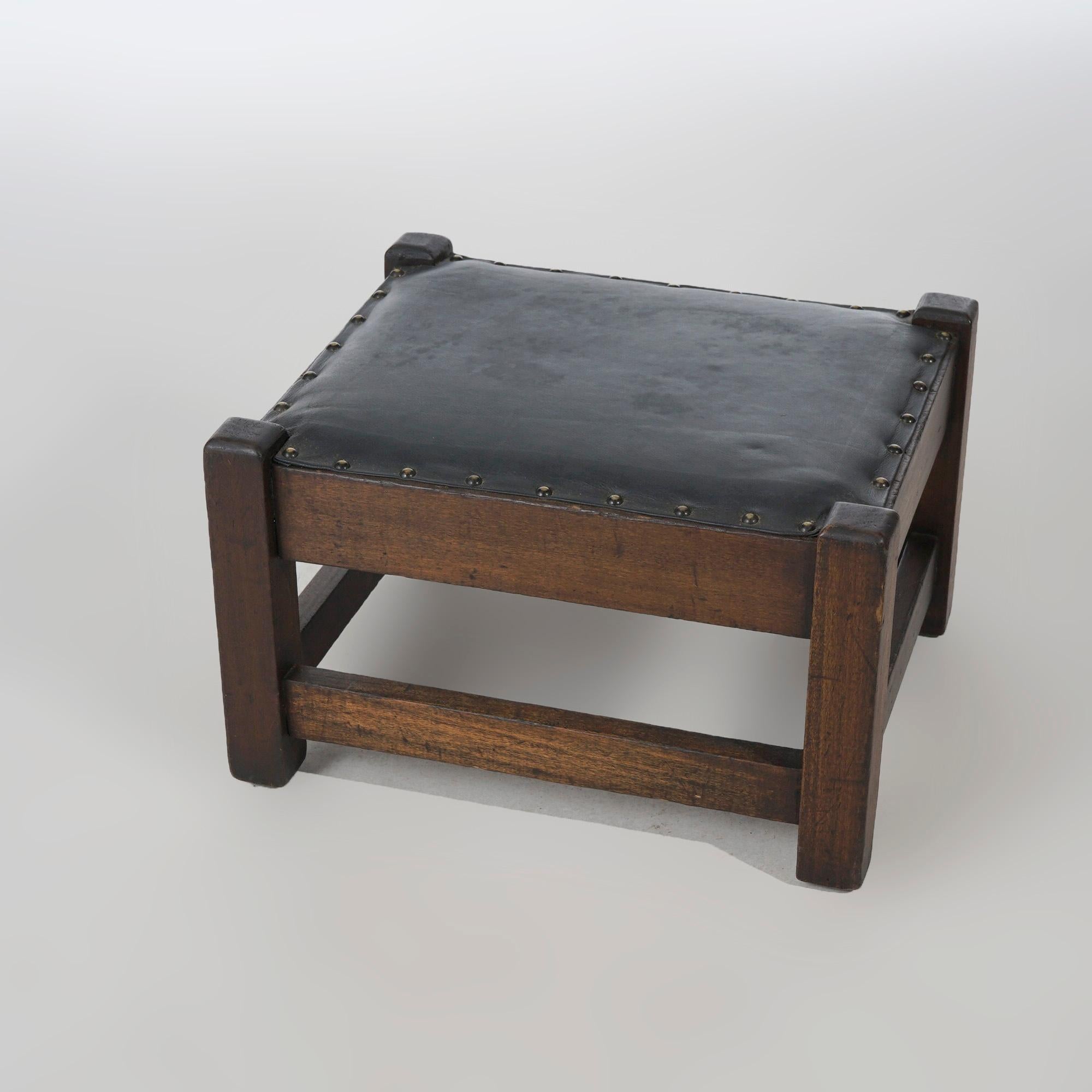 An antique Arts and Crafts Mission foot stool offers mahogany construction with square and straight legs, c1910

Measures- 11''H x 18.25''W x 15.5''D

Catalogue Note: Ask about DISCOUNTED DELIVERY RATES available to most regions within 1,500 miles