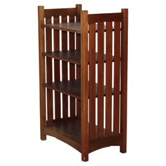 Antique Arts & Crafts Mission Mahogany Magazine Stand Signed Stickley 20th C