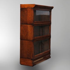 Antique Arts & Crafts Mission Oak Barrister Bookcase, circa 1910