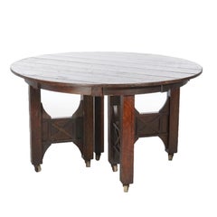 Antique Arts & Crafts Mission Oak Brooks Stickley School Oversized Dining Table