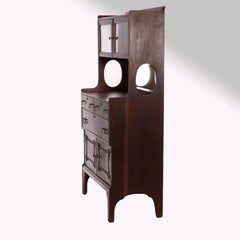 Antiker „Arts & Crafts“-Vitrinenschrank aus Eiche im Mission-Stil, um 1910