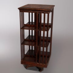 Antique Arts & Crafts Mission Oak Danner Revolving Bookcase, circa 1910