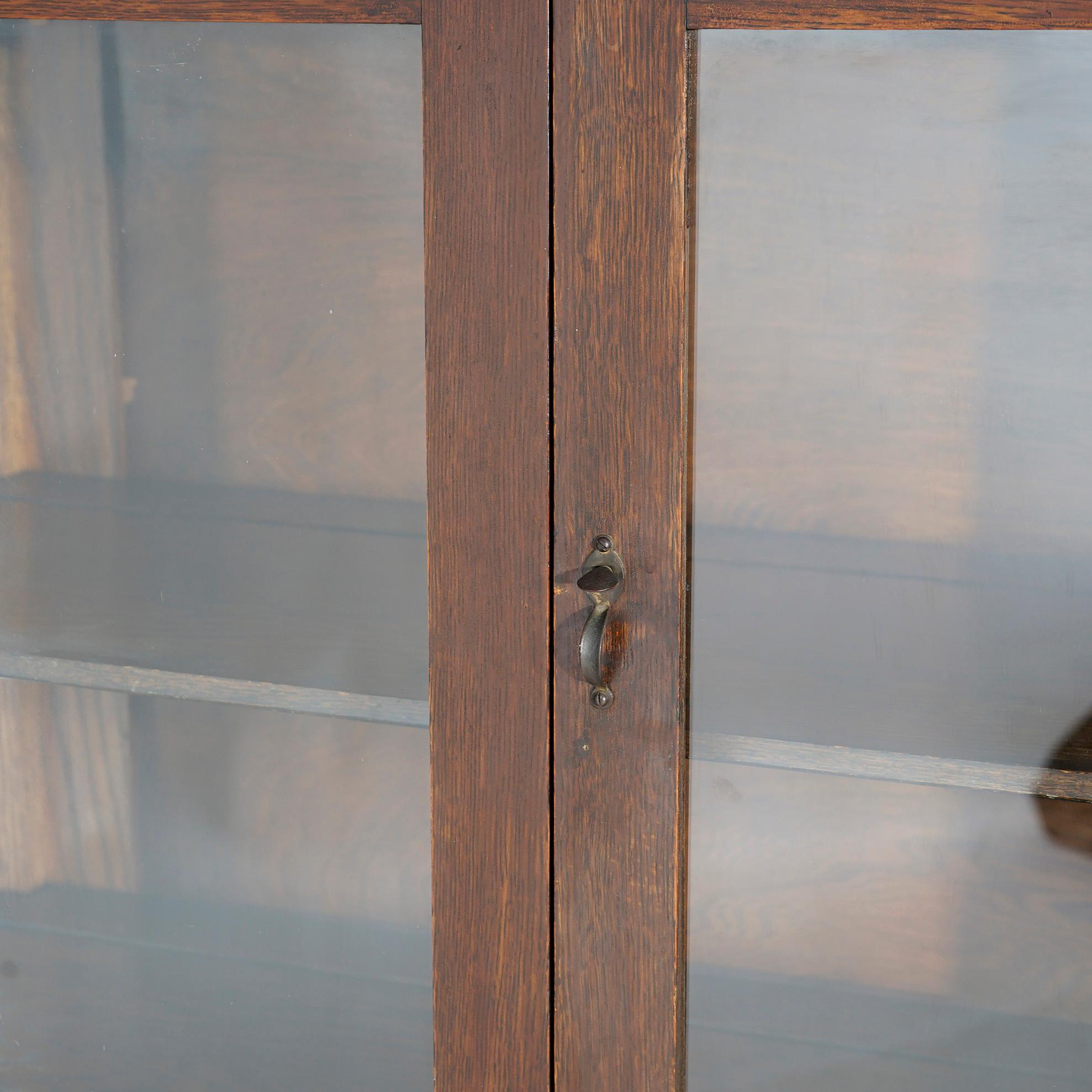 Antique Arts & Crafts Mission Oak Double-Door China Cabinet by Larkin, c1910 5