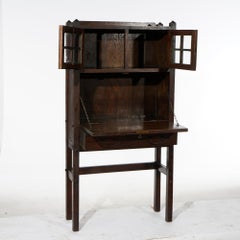 Antique Arts & Crafts Mission Oak Drop Front Secretary Circa 1910