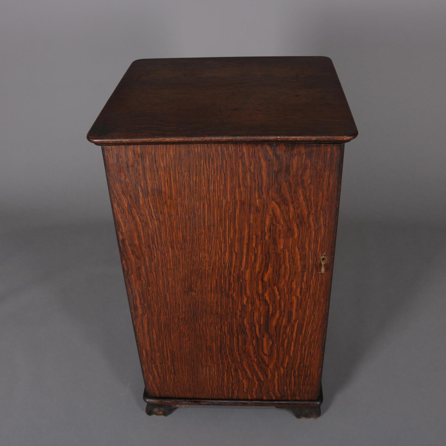 American Antique Arts & Crafts Mission Oak Edison Cylinder and Phonograph Cabinet