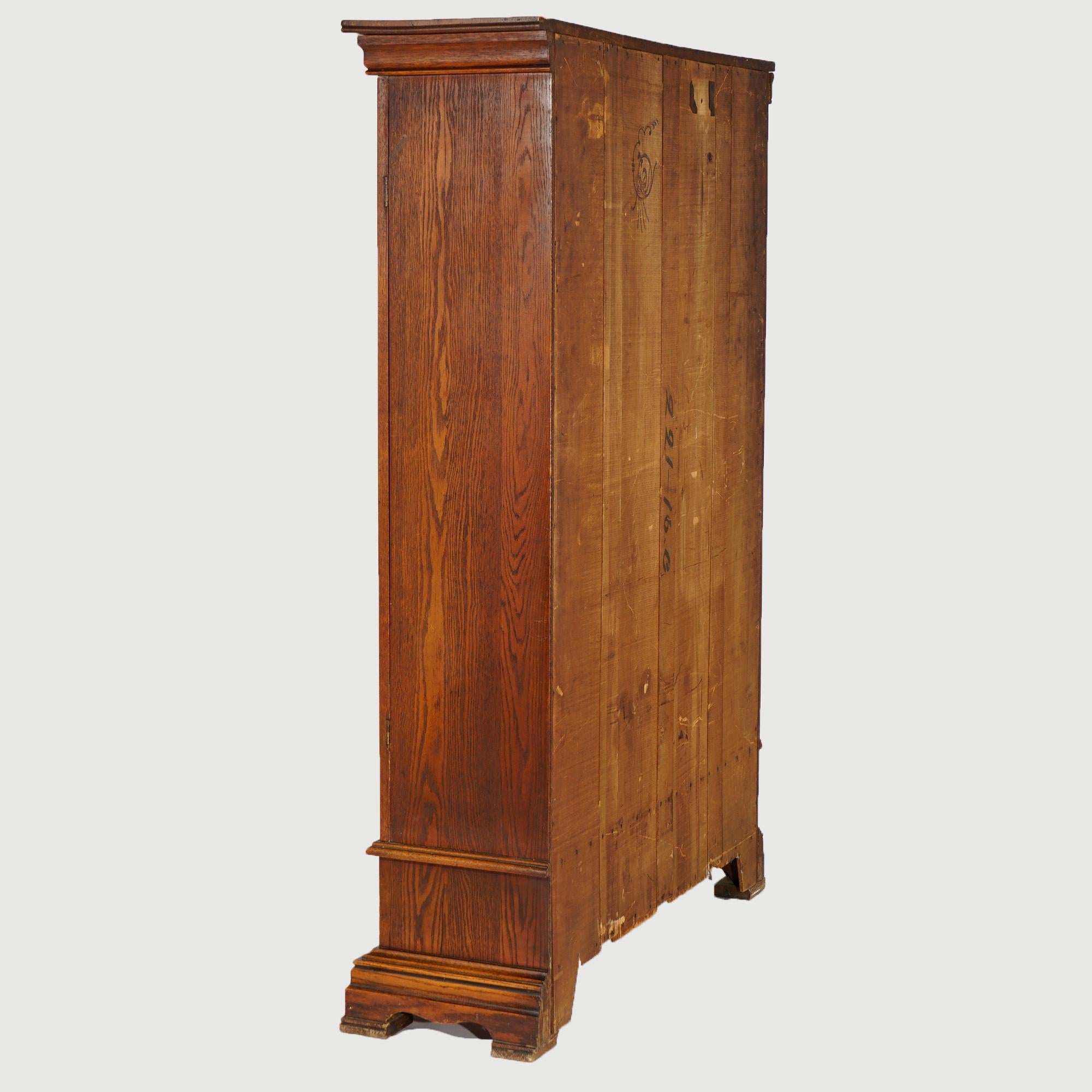 Antique Arts & Crafts Mission Oak Enclosed Bookcase Circa 1910 In Good Condition In Big Flats, NY