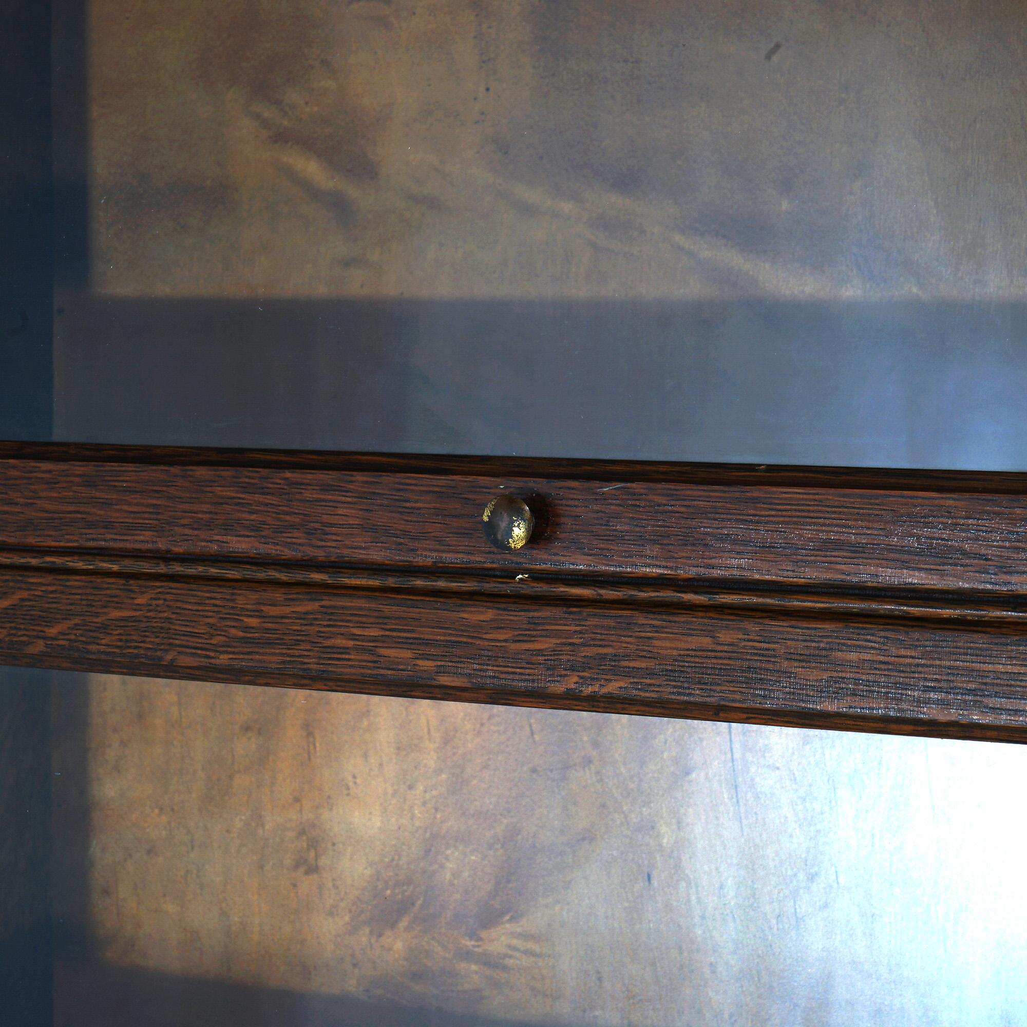 Antique Arts & Crafts Mission Oak Five-Stack Barrister Bookcase C1910 In Good Condition In Big Flats, NY