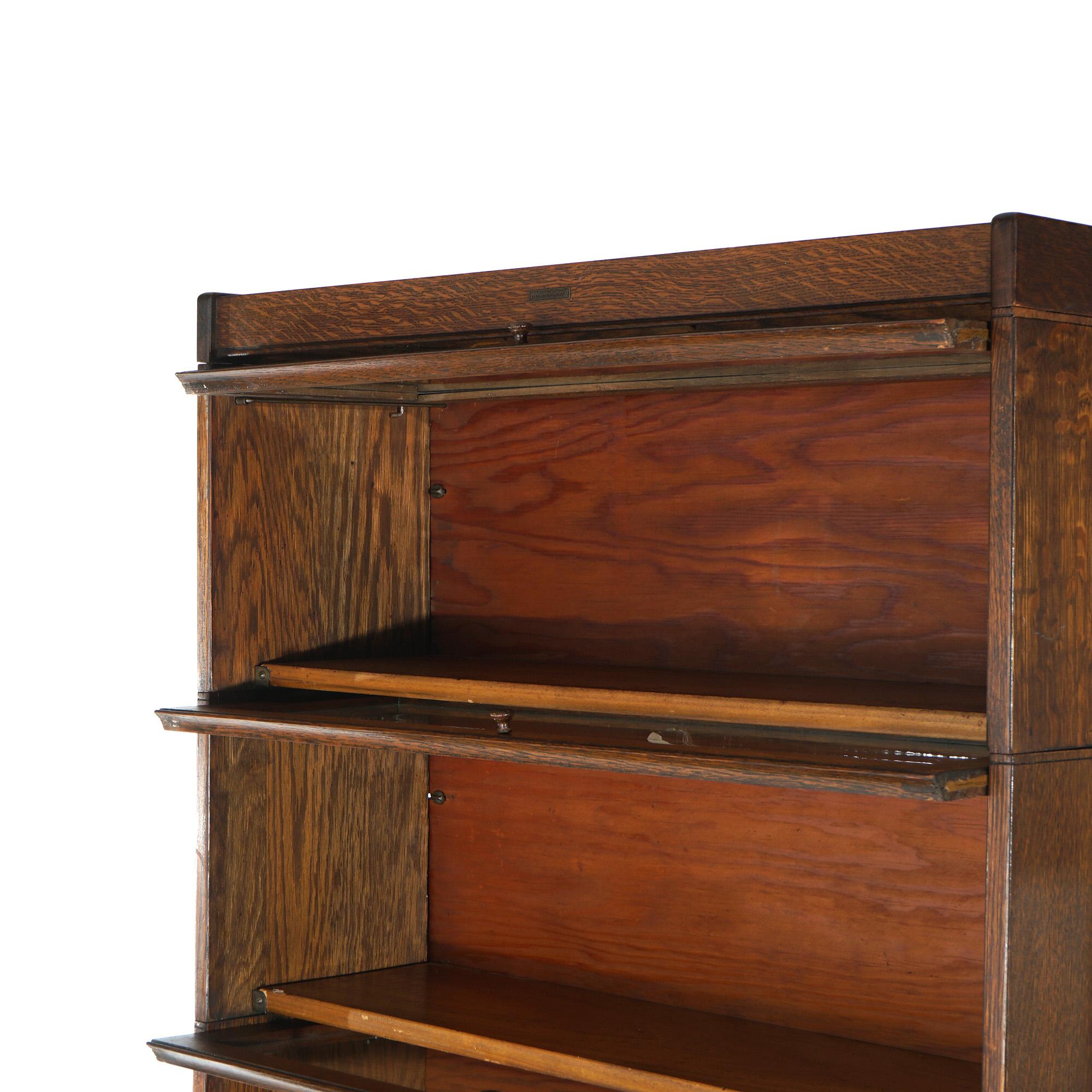 Antique Arts & Crafts Mission Oak Five Stack Barrister Bookcase C1910 3