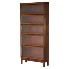 Antique Arts & Crafts Mission Oak Five Stack Barrister Bookcase C1910