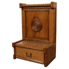 Espejo de afeitar plegable antiguo Arts & Crafts Mission Oak