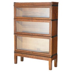 Bibliothèque empilable antique Arts & Crafts Mission en chêne à globe Wernicke C1910