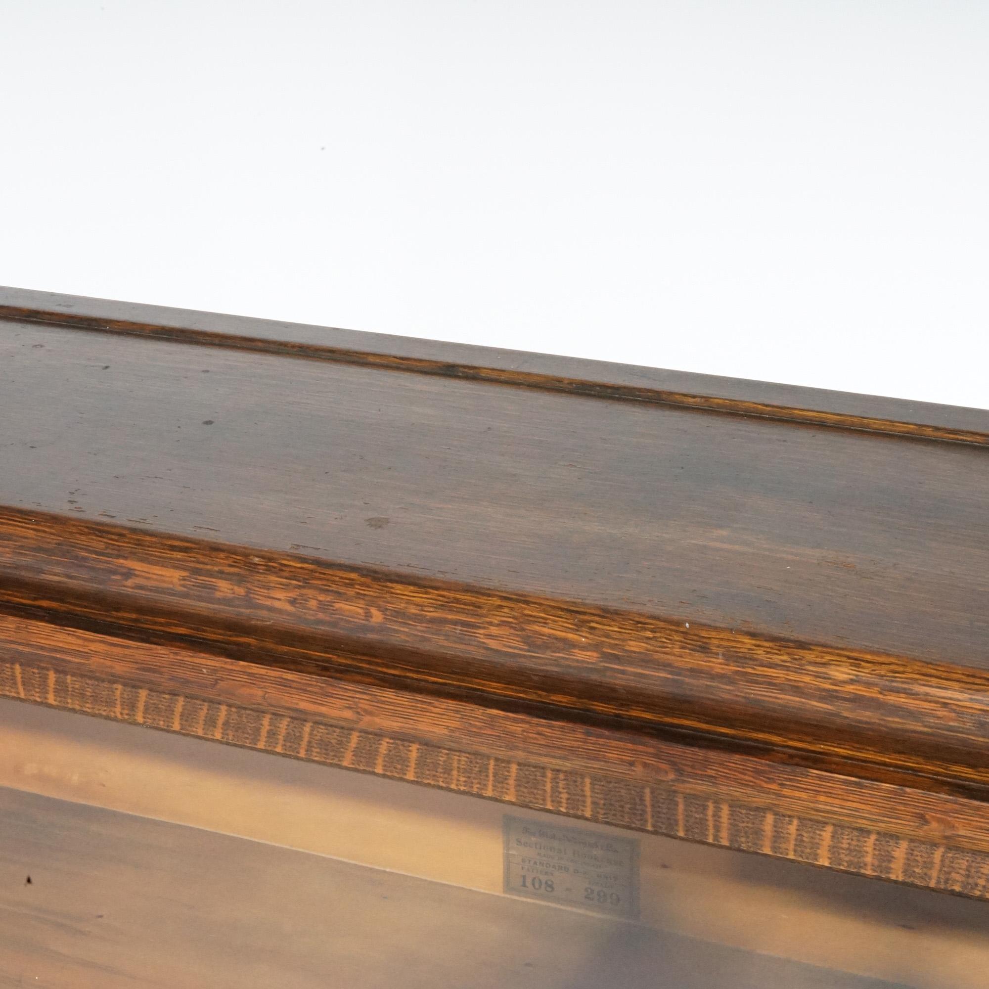 Antica libreria Mission Arts & Crafts in Oak Globe Wernicke a quattro ripiani 4