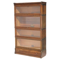 Antique Arts & Crafts Mission Oak Globe Wernicke Four Stack Barrister Bookcase