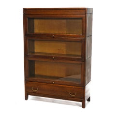 Antique Arts & Crafts Mission Oak Globe Wernicke School Barrister Bookcase c1910