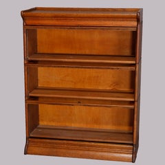 Antique Arts & Crafts Mission Oak GRM 3-Section Barrister Bookcase, circa 1910