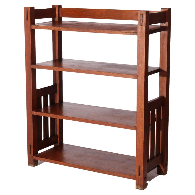 Antique Arts and Crafts Mission Oak Harden School Oak Book Shelf Circa ...