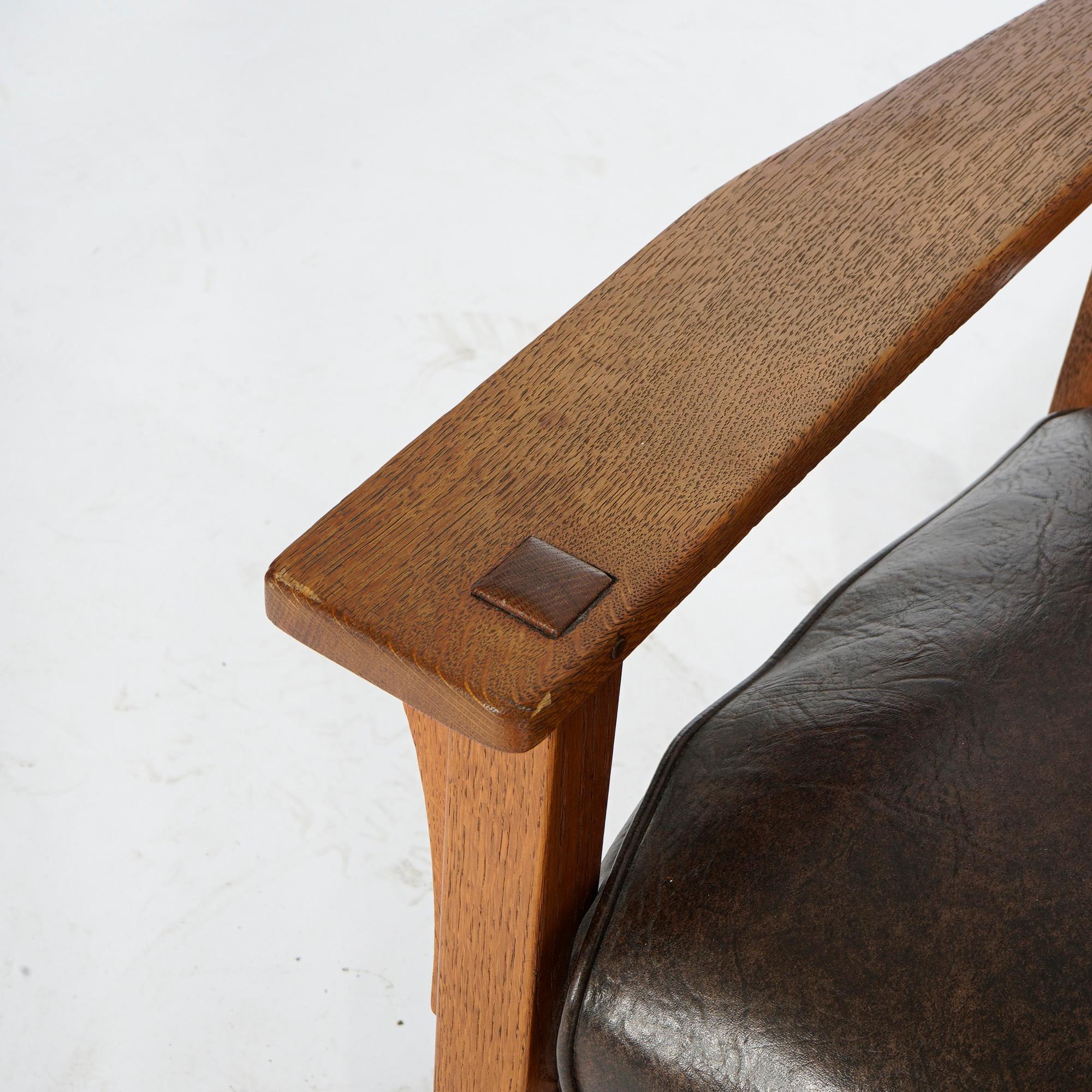 Antique Arts & Crafts Mission Oak L & JG Stickley Rocker, Circa 1910 7