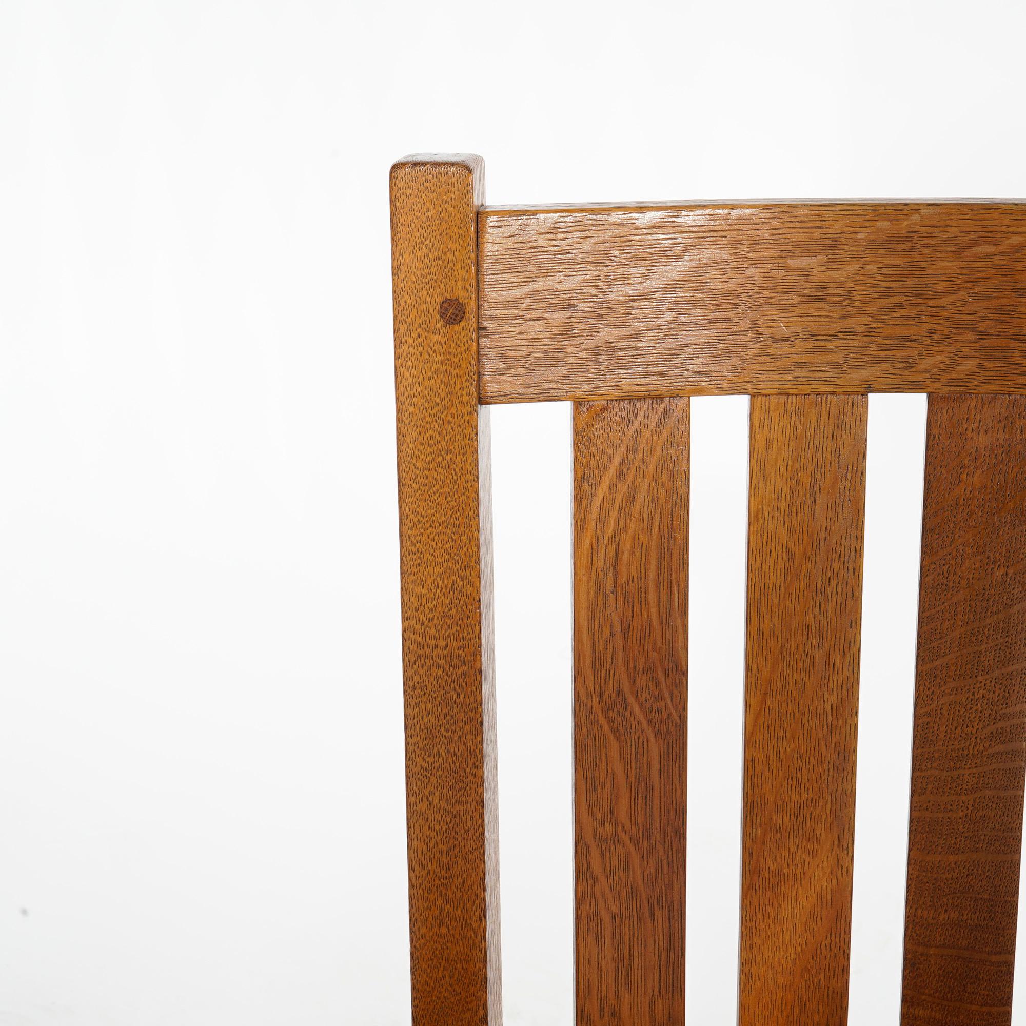 Antique Arts & Crafts Mission Oak L & JG Stickley Rocker, Circa 1910 1
