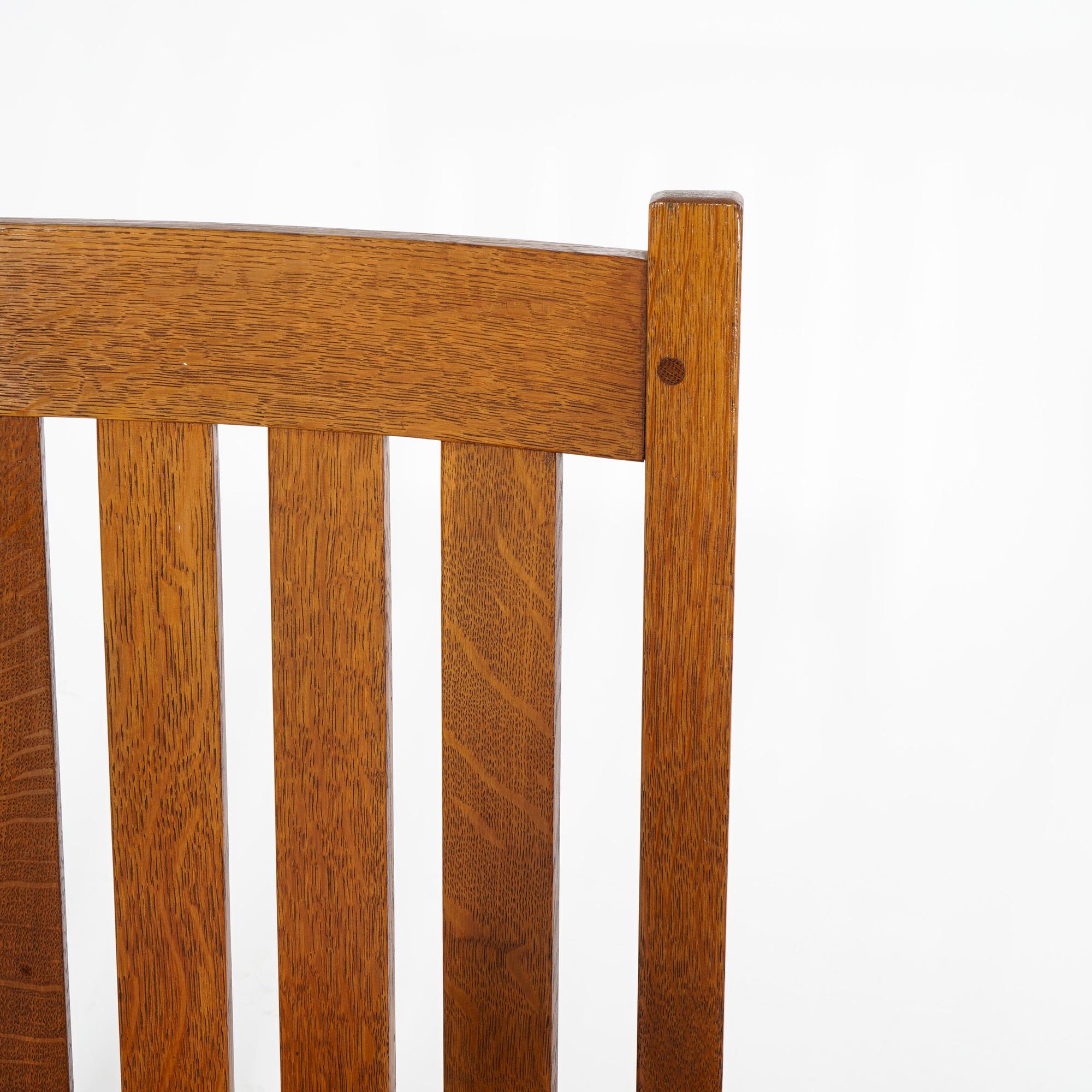 Antique Arts & Crafts Mission Oak L & JG Stickley Rocker, Circa 1910 2