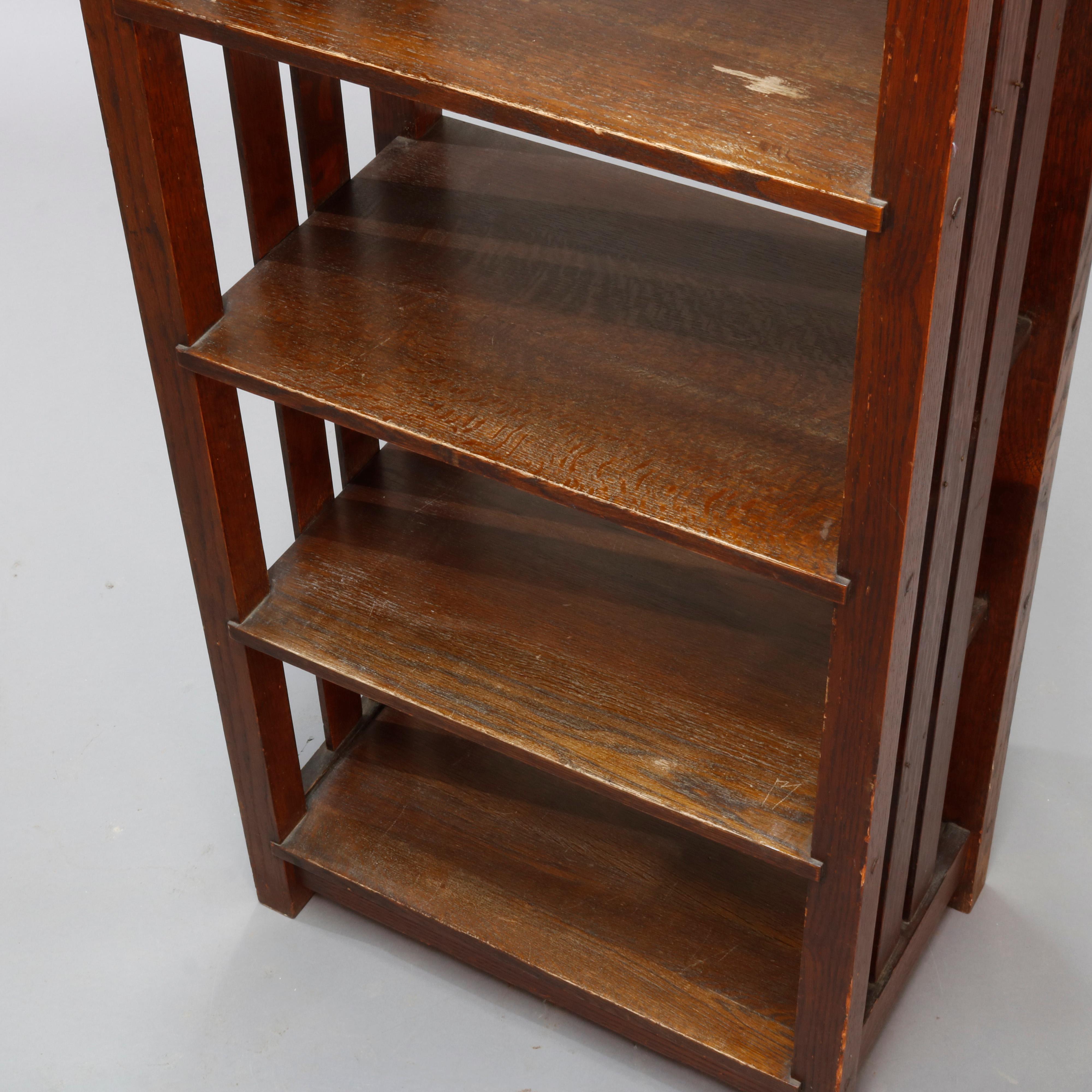 Antique Arts & Crafts Mission Oak Lakeside Crafters Magazine Stand, circa 1910 5