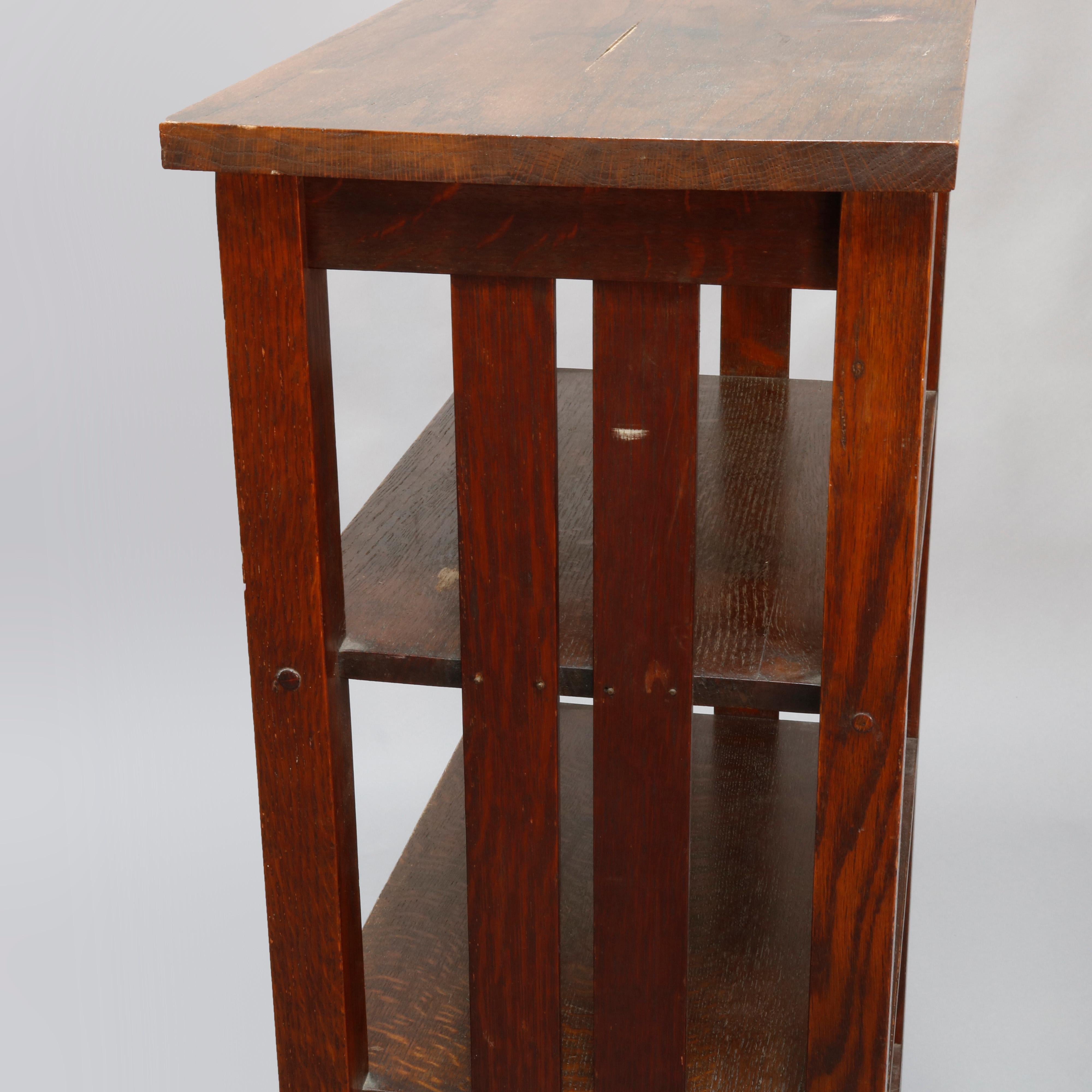 Antique Arts & Crafts Mission Oak Lakeside Crafters Magazine Stand, circa 1910 6