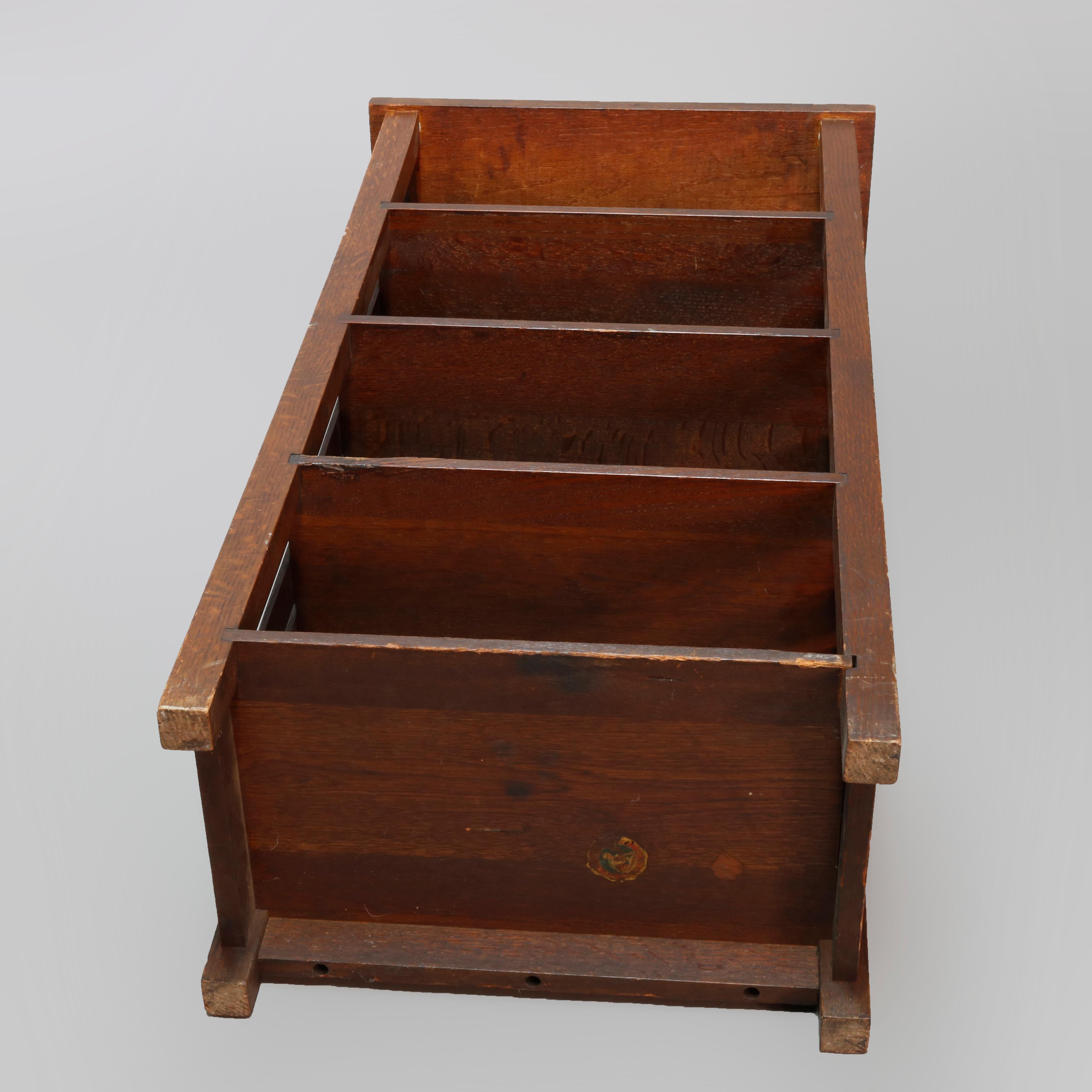 Antique Arts & Crafts Mission Oak Lakeside Crafters Magazine Stand, circa 1910 7