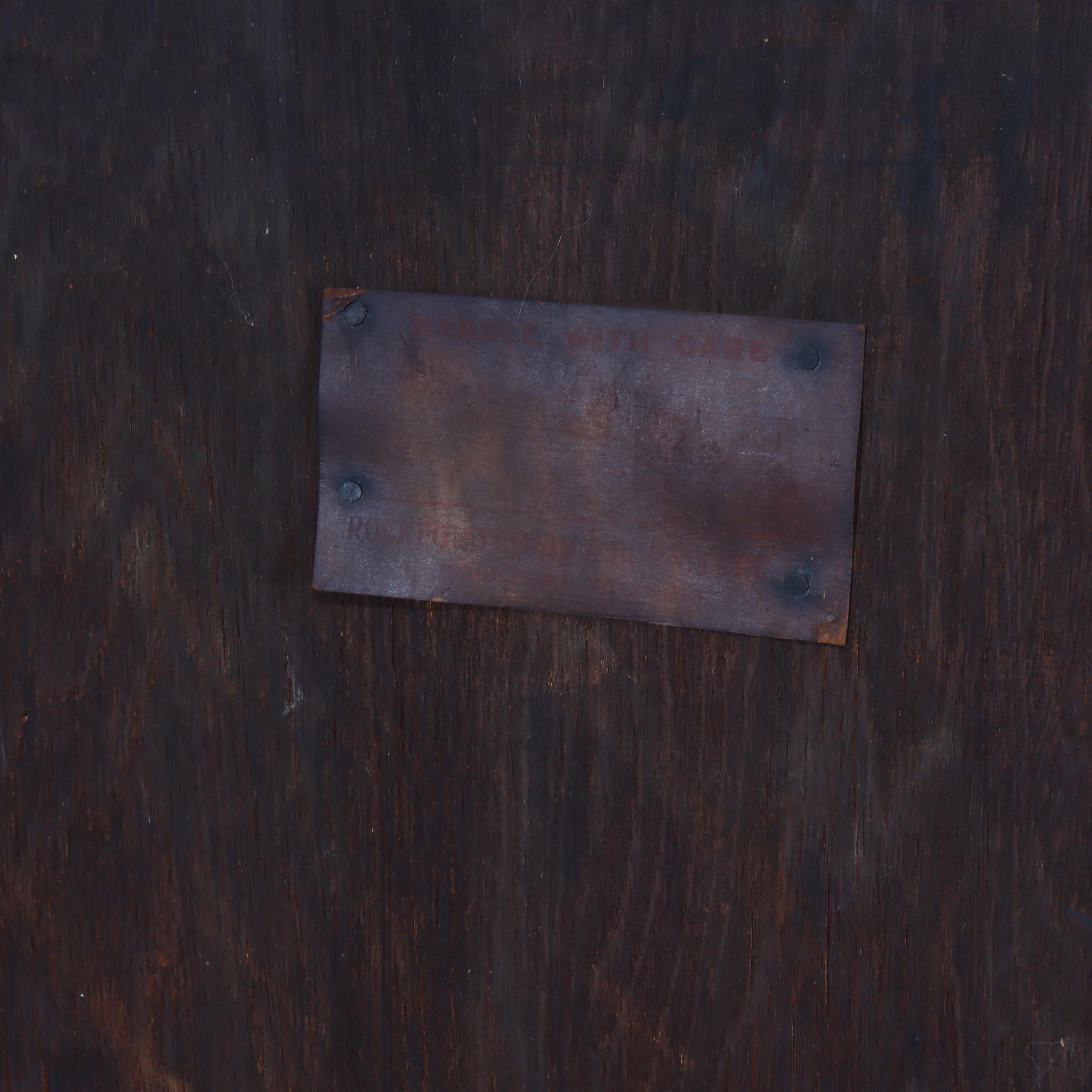 Ancienne bibliothèque à une porte en chêne à vitres plombées Mission Arts & Crafts c1920 en vente 5