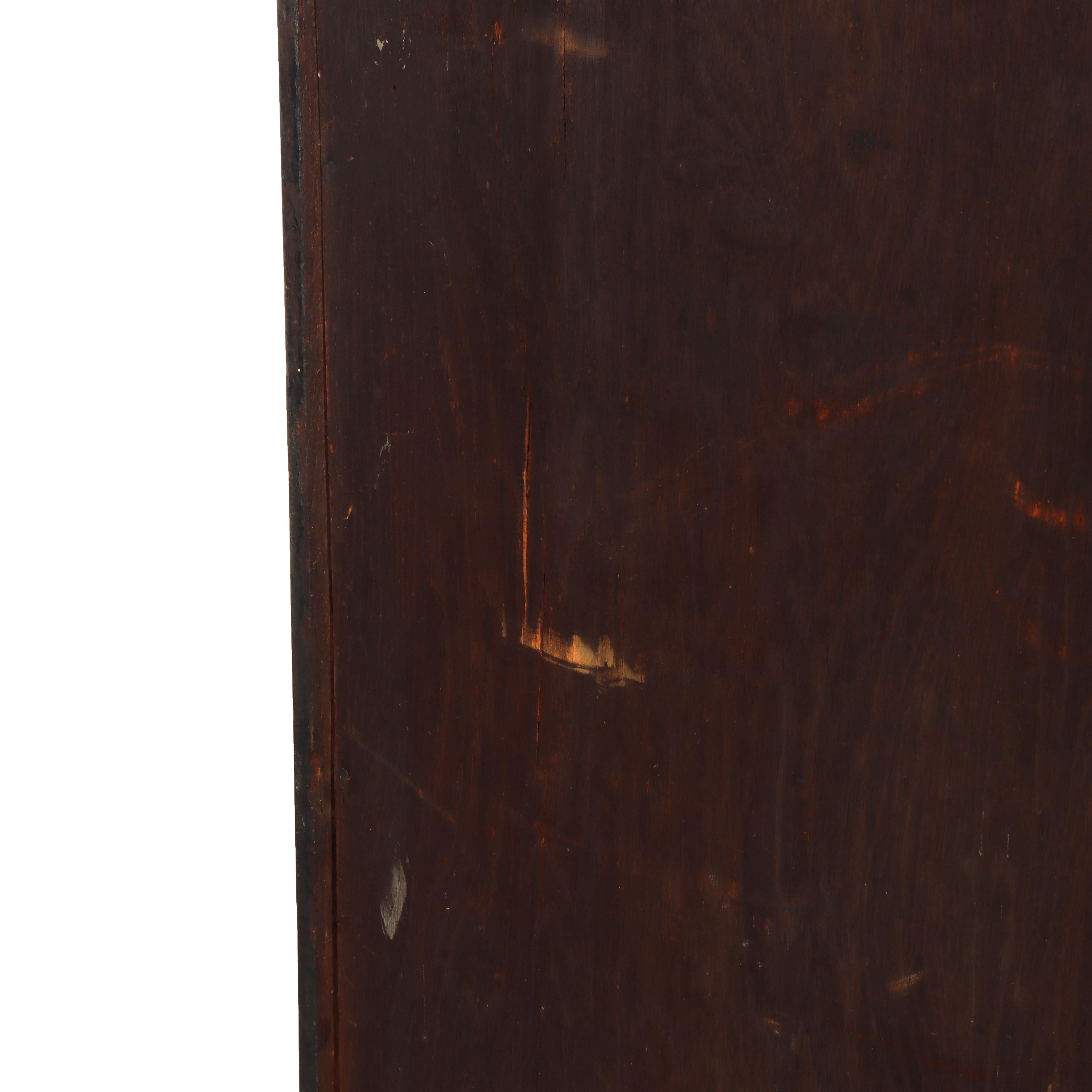 Ancienne bibliothèque à une porte en chêne à vitres plombées Mission Arts & Crafts c1920 en vente 6