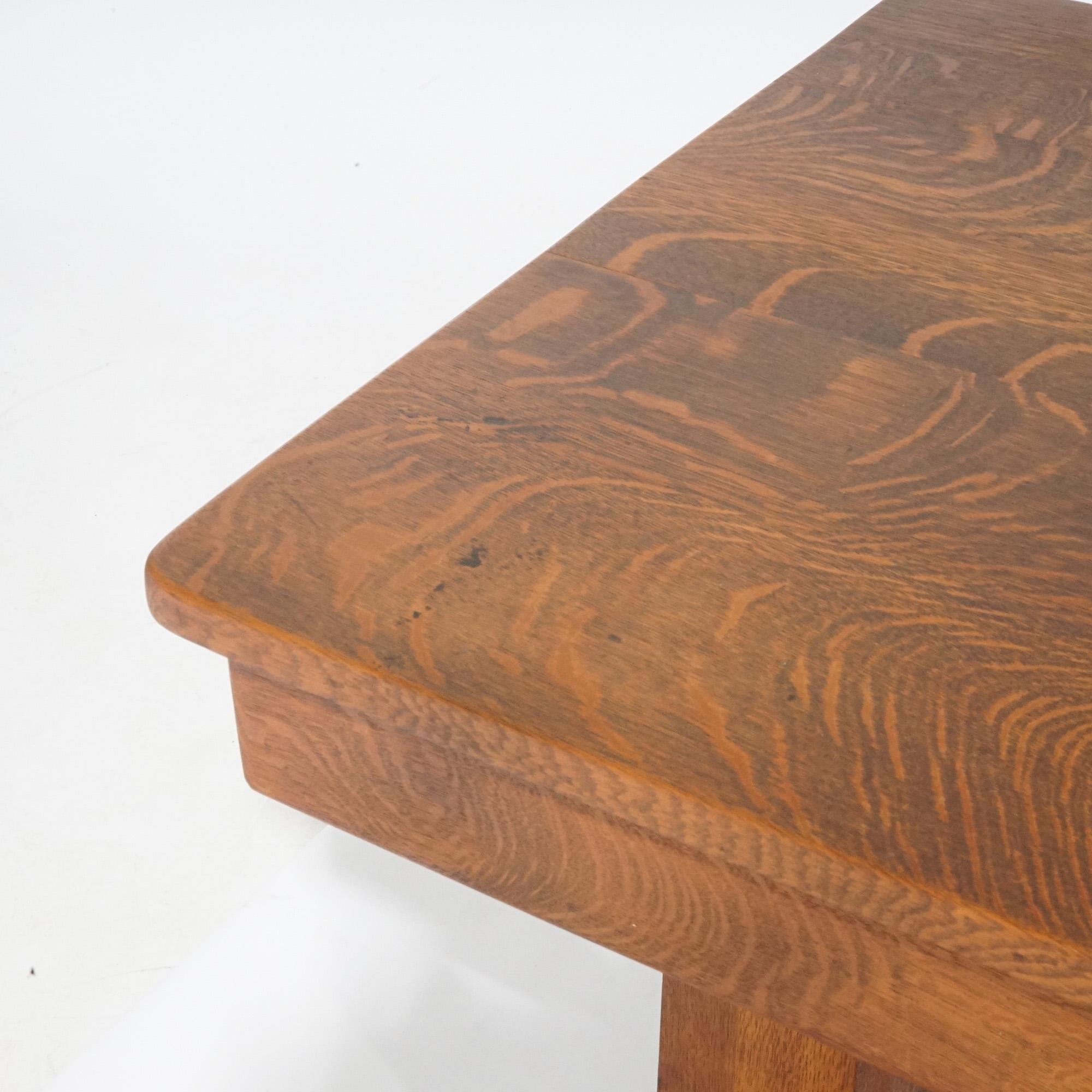 Antique Arts & Crafts Mission Oak Library Table, circa 1910 2