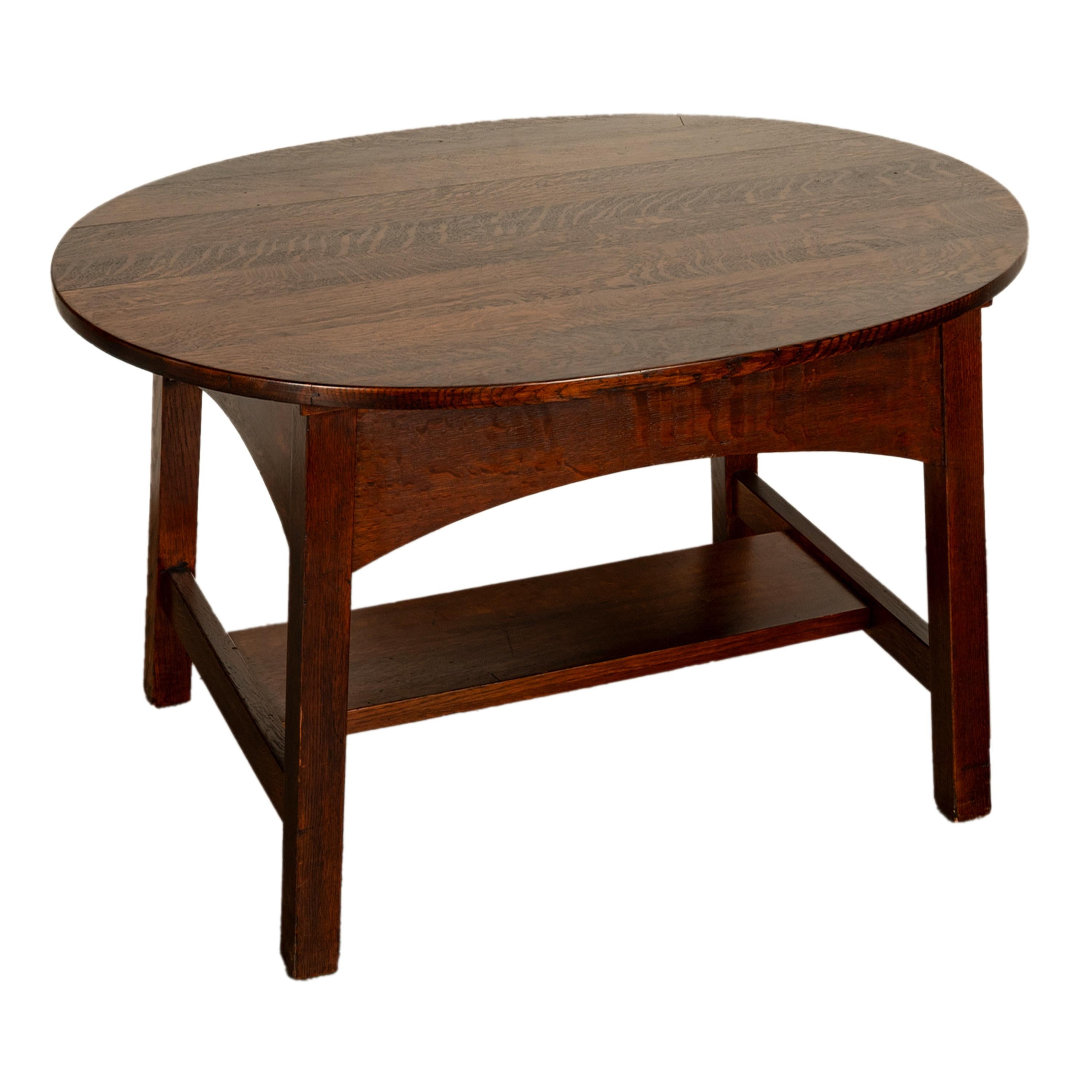 Antiguo Arts & Crafts Mission Oak Mesa de biblioteca Escritorio Ritter Bros Filadelfia en venta 7