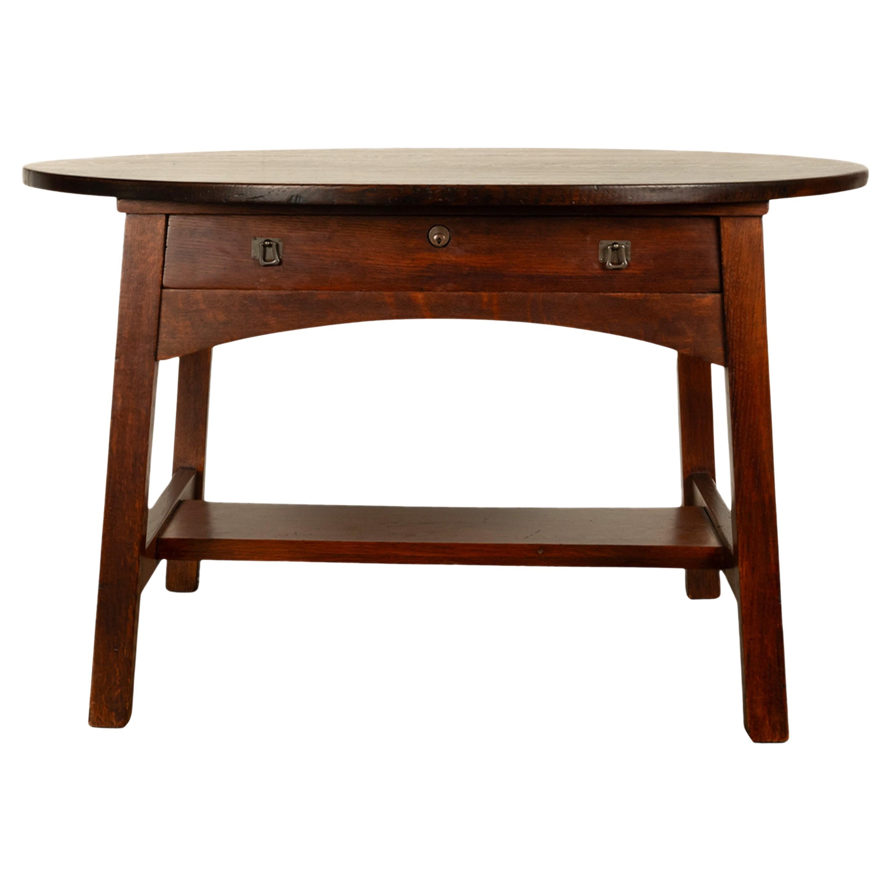 Antiguo Arts & Crafts Mission Oak Mesa de biblioteca Escritorio Ritter Bros Filadelfia en venta