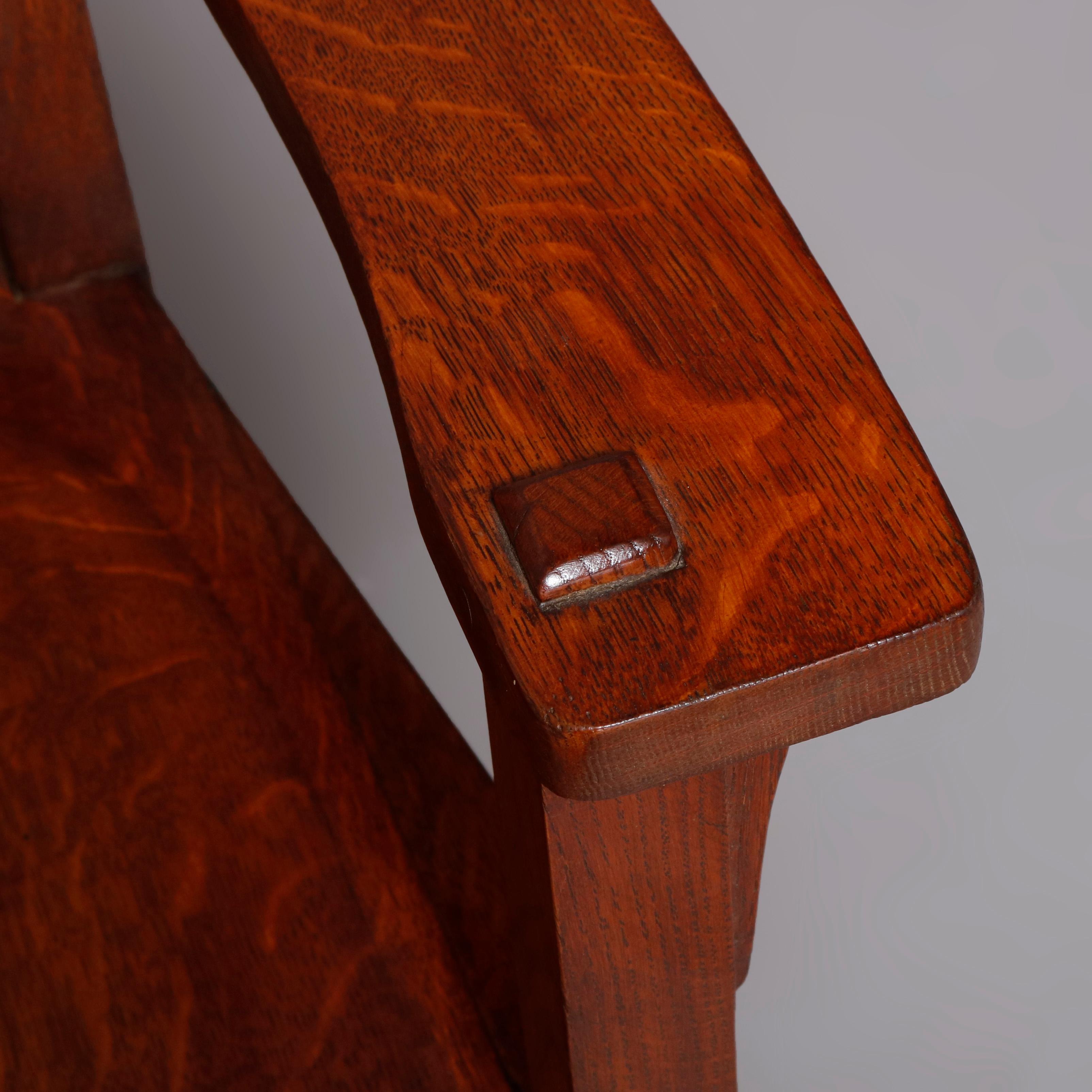 20ième siècle Ancienne chaise à bascule Mission en chêne de style Arts & Crafts, vers 1920