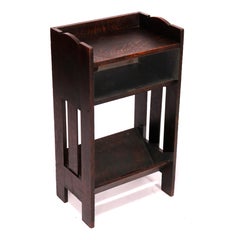 Antique Arts & Crafts Mission Oak Limbert School Magazine Stand, Circa 1910