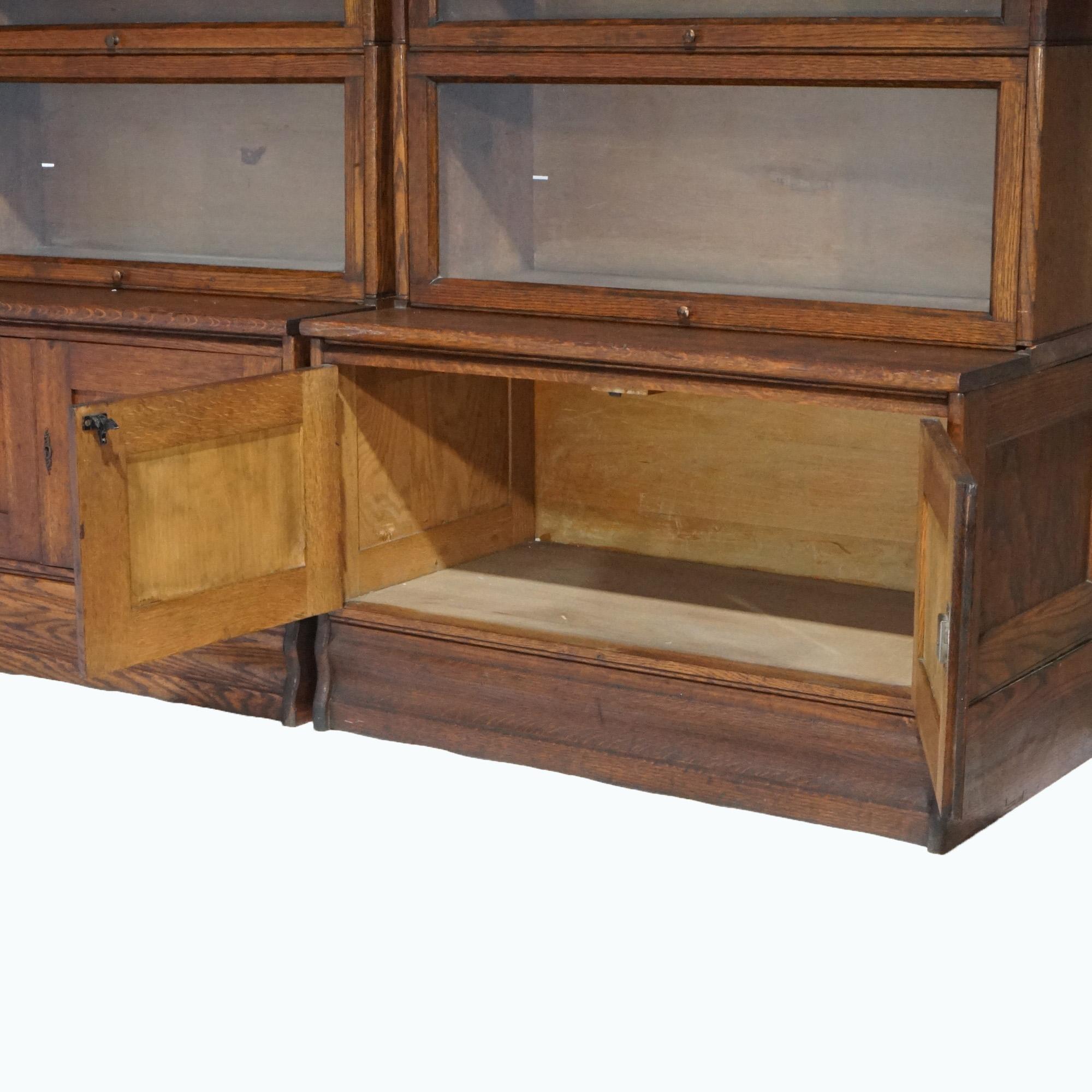 Antique Arts & Crafts Mission Oak Lundstrom Stack Barrister Bookcase Cabinets 5