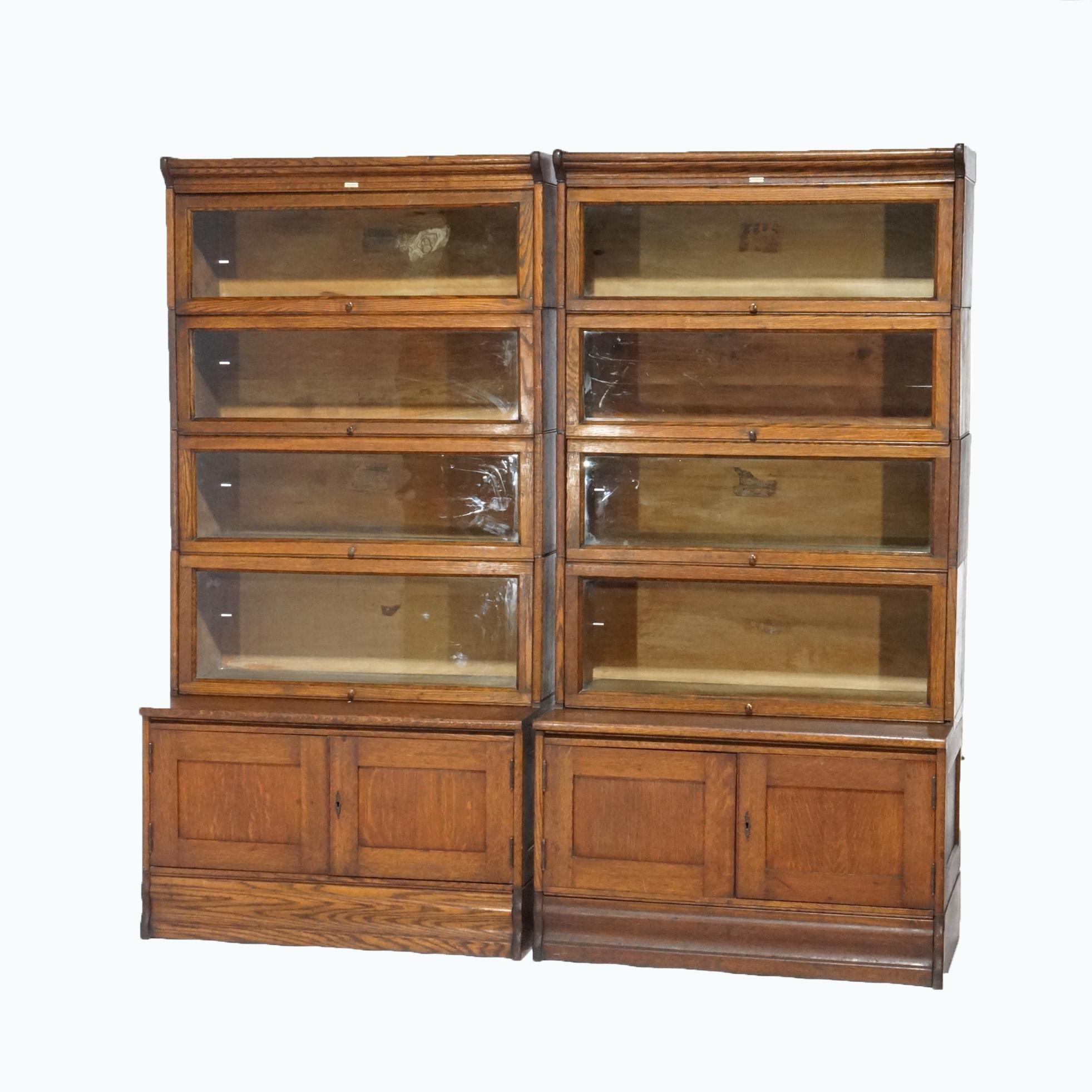 Arts and Crafts Antique Arts & Crafts Mission Oak Lundstrom Stack Barrister Bookcase Cabinets