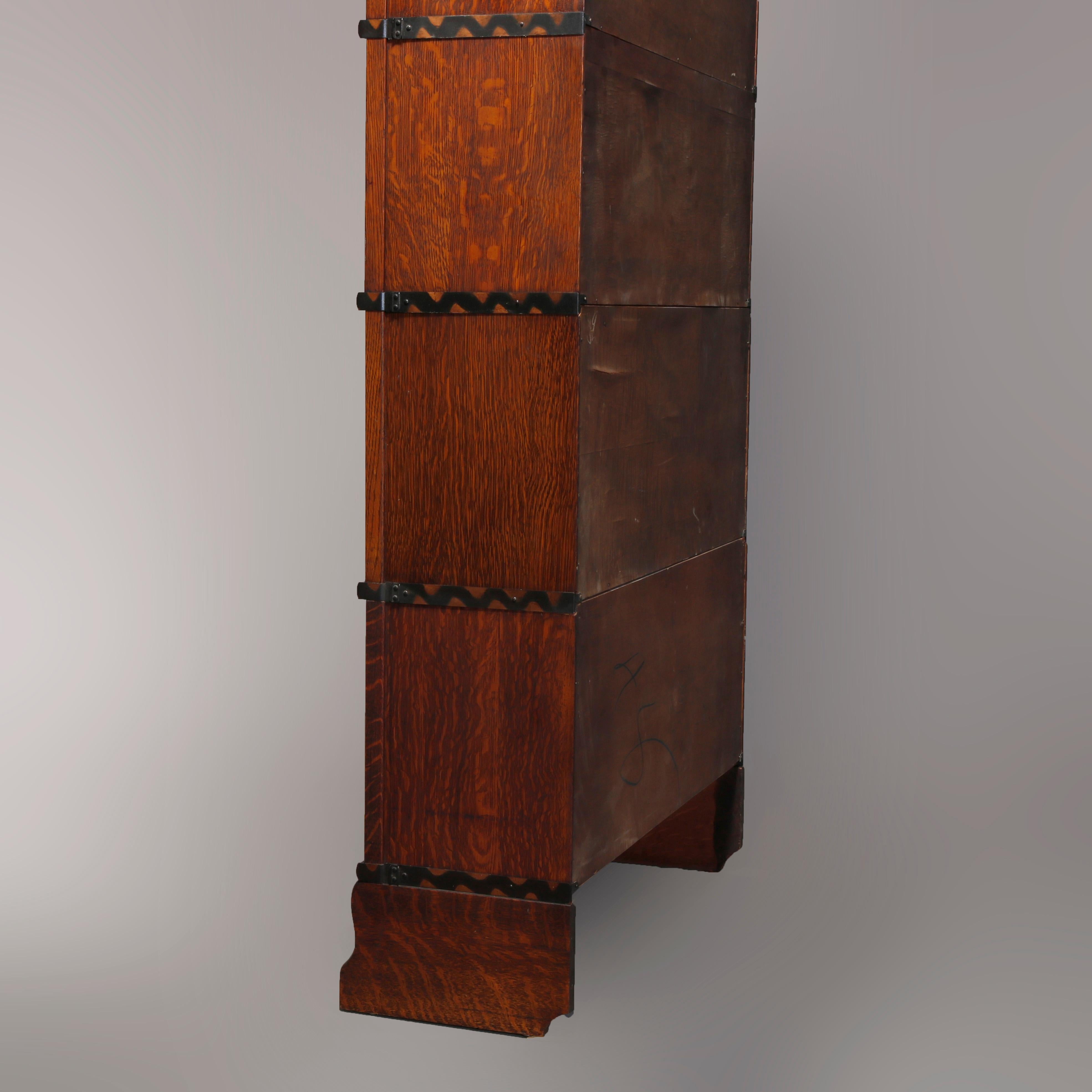 Antique Arts & Crafts Mission Oak Macey Five Stack Barrister Bookcase circa 1910 4