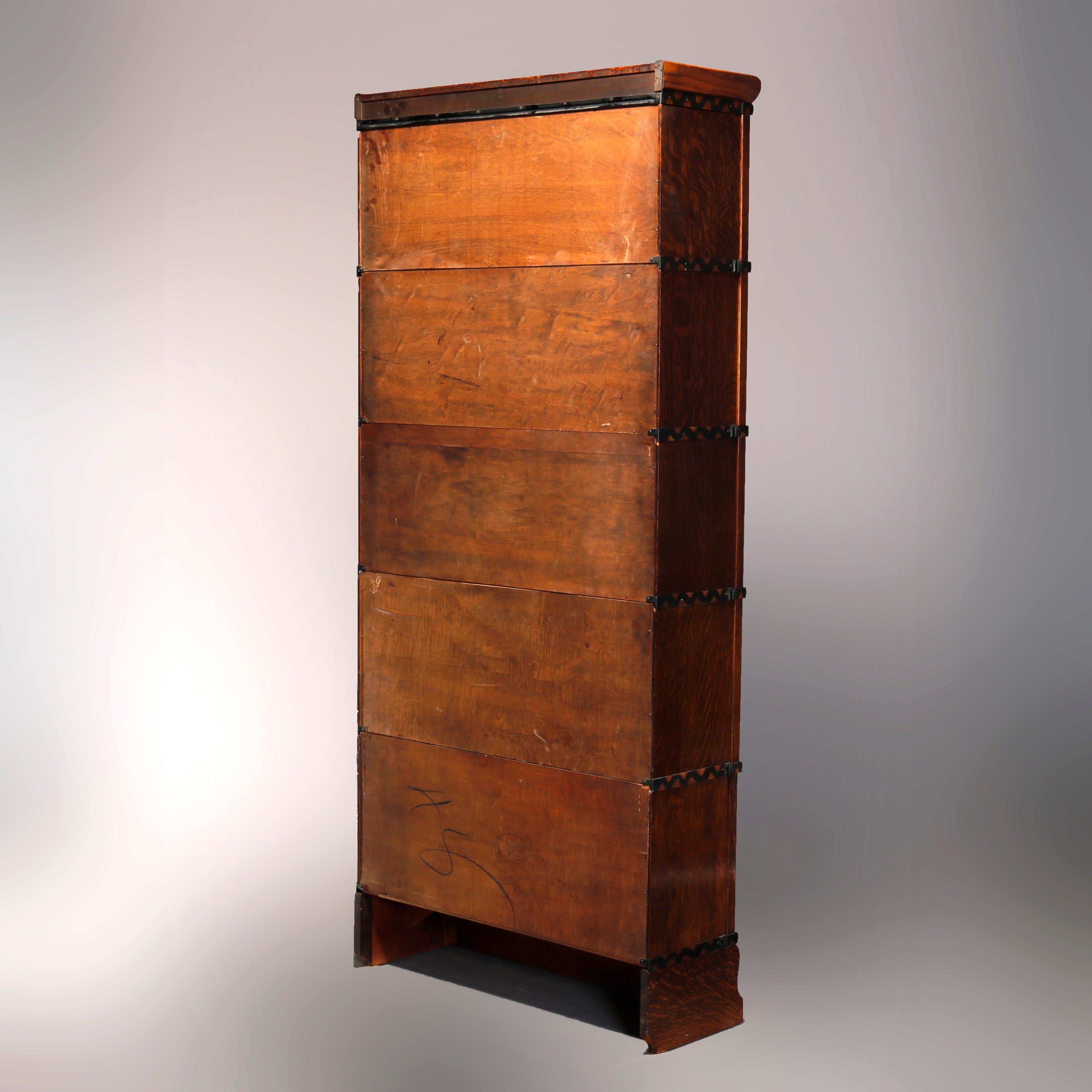 Arts and Crafts Antique Arts & Crafts Mission Oak Macey Five Stack Barrister Bookcase circa 1910