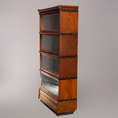 Antique Arts & Crafts Mission Oak Macey Four-Stack Barrister Bookcase circa 1910