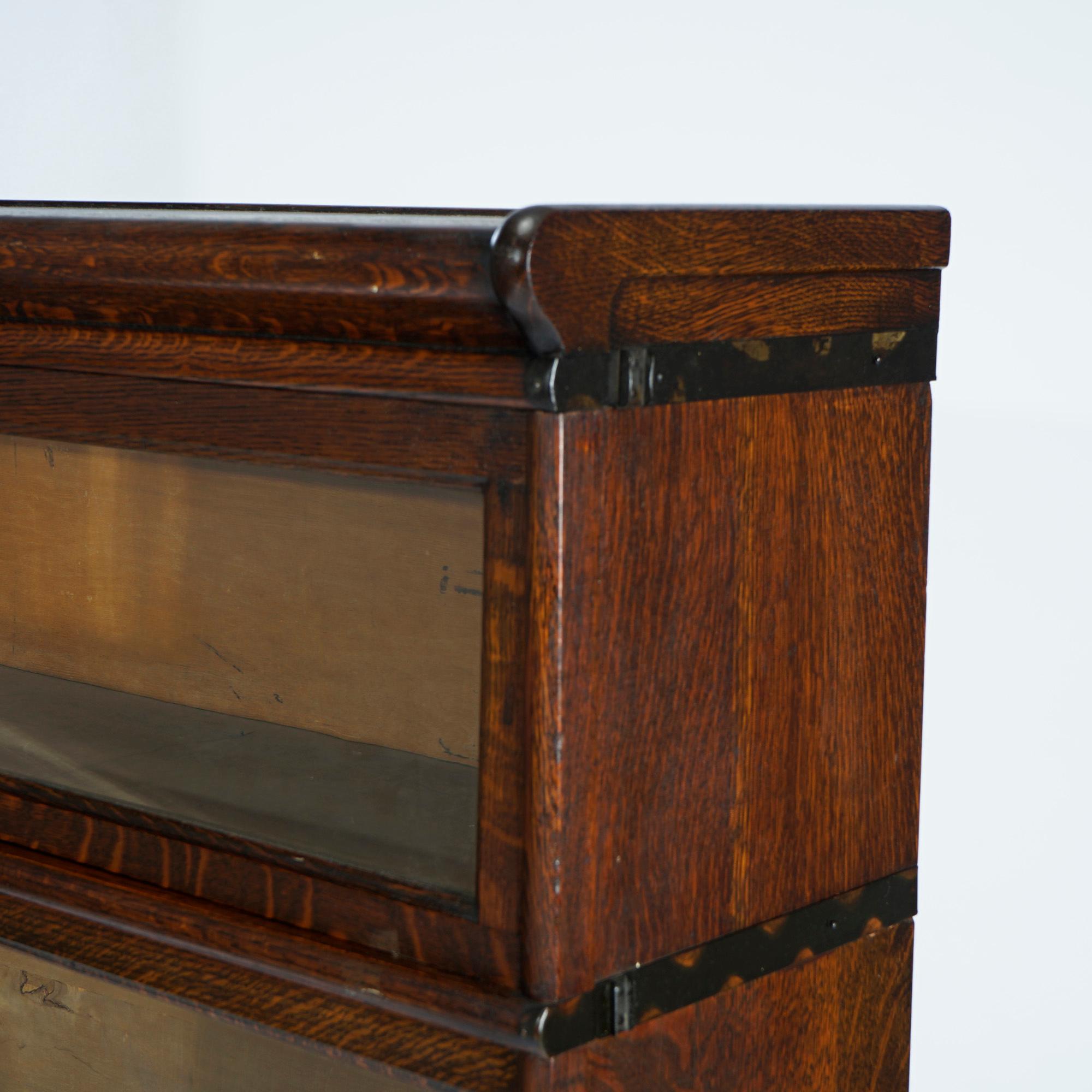 Antique Arts and Crafts Mission Oak Macey Four Stack Barrister Bookcase