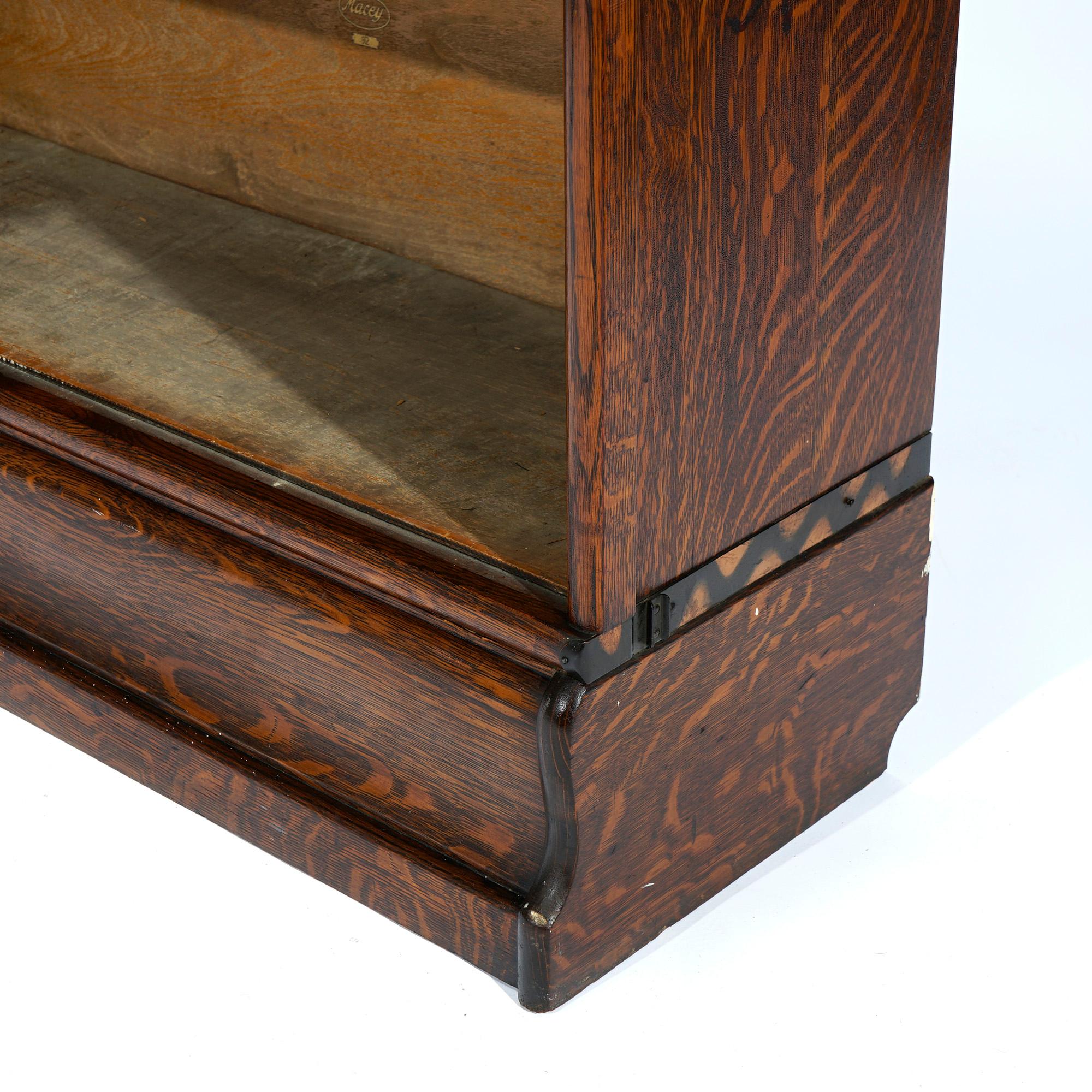 Antique Arts and Crafts Mission Oak Macey Four Stack Barrister Bookcase