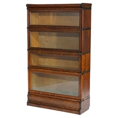 Antique Arts & Crafts Mission Oak Macey Four Stack Barrister Bookcase Circa 1910