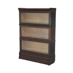 Antique Arts & Crafts Mission Oak Macey Three Stack Barrister Bookcase C1910
