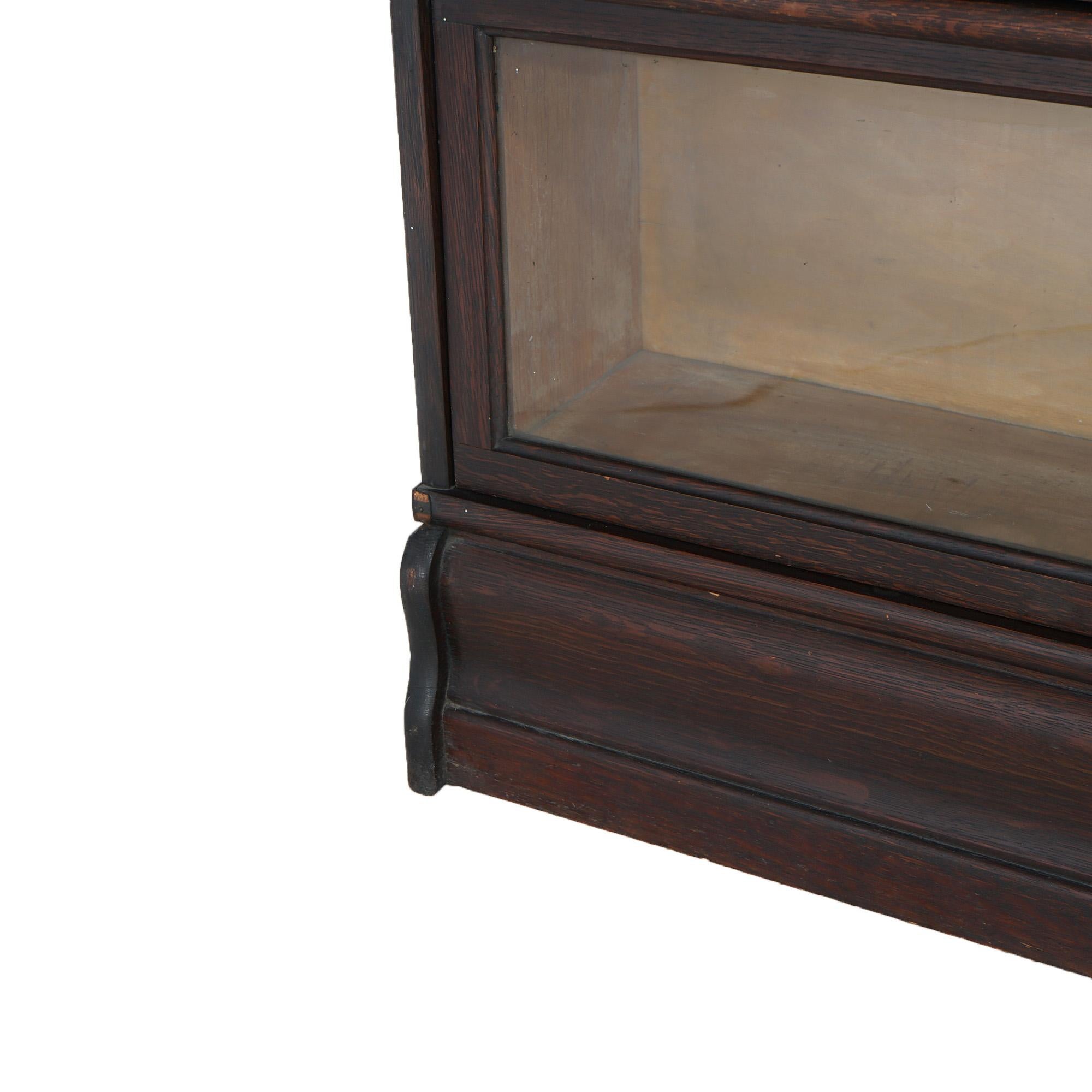 American Antique Arts & Crafts Mission Oak Macey Three Stack Barrister Bookcase C1910