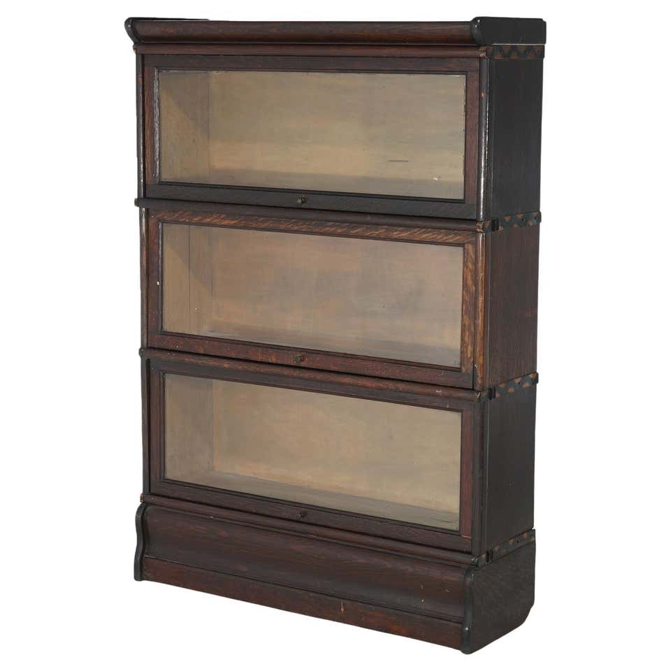 Antique Bookcase Stackable Antique Macey Golden Oak 3 Section Stacking Barrister Lawyers Bookcase ...