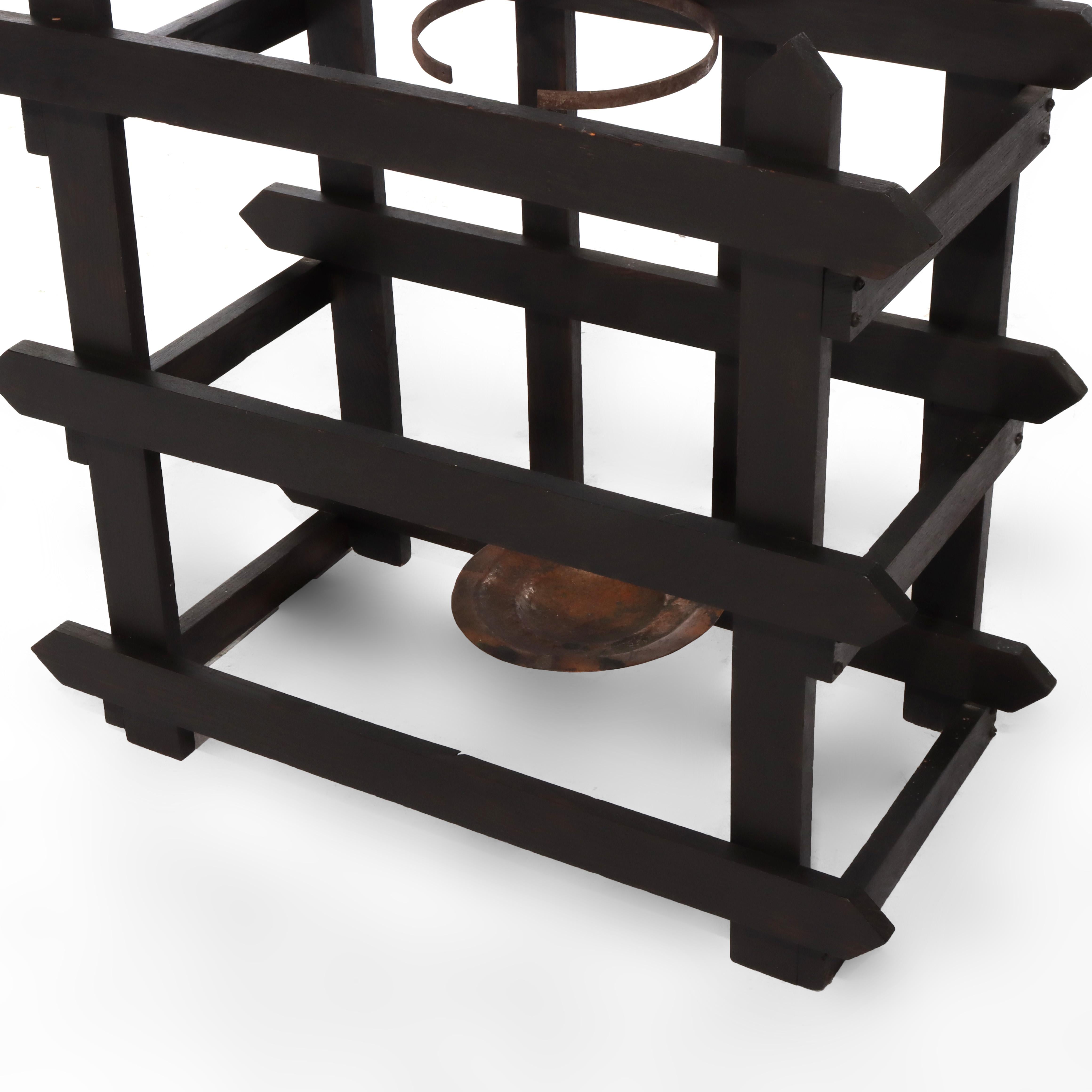 Antique Mission Arts & Crafts Oak Mirror A Hall Tree With Umbrella Stand c1920

Dimensions - 73 3/4