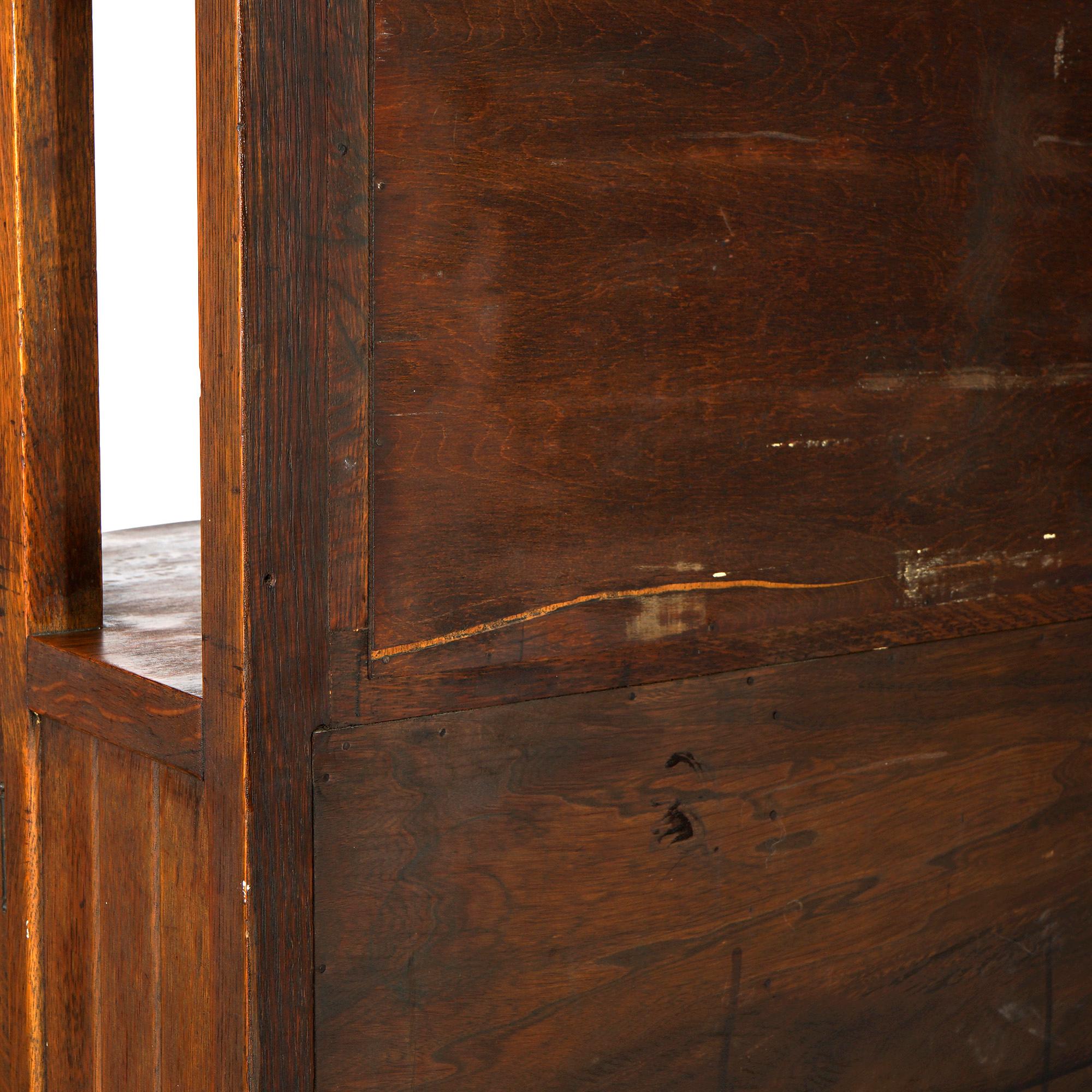 Antique Arts & Crafts Mission Oak Mirrored Sideboard Circa 1910 13